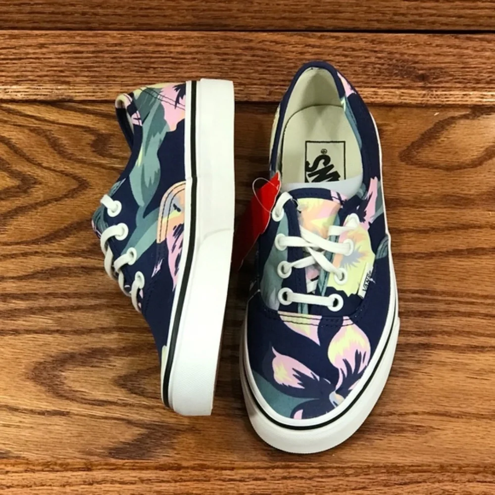 Vans Authentic Vintage Floral Navy Marshmallow Shoes - Picture 3 of 6